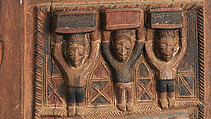 Ìlẹ̀kùn ààfin (Ìsẹ̀ palace door), Olowe of Ise (Nigerian, born Efon-Alaaye, ca. 1873–1938), Iroko wood, paint, Yoruba