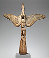 Finial for a Ceremonial House, Wood, cowrie shells, paint, Sawos people