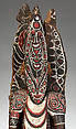 House-post Figure, Wood, paint, fiber, Kambot people