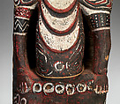 House-post Figure, Wood, paint, fiber, Kambot people