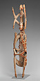 Double ancestor figure, Asmat artist, Wood, paint, fiber, Asmat people