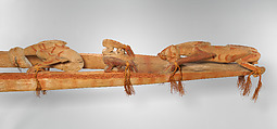 Spirit Canoe (Wuramon), Wood, paint, sago palm leaves, Asmat