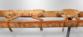 Spirit Canoe (Wuramon), Wood, paint, sago palm leaves, Asmat