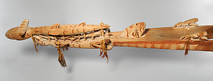 Spirit Canoe (Wuramon), Wood, paint, sago palm leaves, Asmat