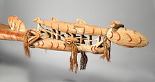 Spirit Canoe (Wuramon), Wood, paint, sago palm leaves, Asmat