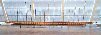 Canoe, Chief Chinasapitch, Wood, paint, sago palm leaves, Asmat