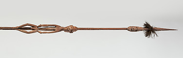 Paddle, Wood, cassowary feathers, fiber, paint, Asmat people