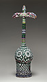 Ceremonial Palm Wine Vessel, Grassfields artists, Gourd, glass beads, cloth, cane, wood, Grassfields region