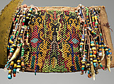 Topi (beaded hat with forehead ornament), Dayak artist, Fiber, cotton trade cloth, glass beads, animal teeth, brass, Dayak people