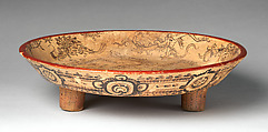 Plate with the god Chahk, Maya artist(s), Ceramic, slip, Maya
