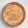 Tripod plate with mythological scene, Ceramic with red, cream, and black slip, Maya