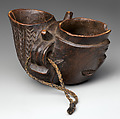 Royal vessel, Wood, plant fiber, Luba peoples