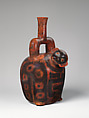 Stirrup-spout bottle with monkey and snake, Cupisnique artist(s), Ceramic, Cupisnique