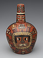 Bottle with deity, Wari artist(s), Ceramic, slip, Wari