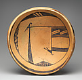 Bowl with Abstract Birds, Black on yellow, Ancestral Puebloan