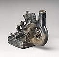 Stirrup-spout bottle with combat scene, Moche artist, Ceramic, Moche