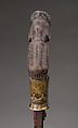 Piso sanalenggam (sword), Toba Batak artist, Water buffalo horn, copper/zinc alloy (handle), lead, iron alloy (blade), Toba Batak