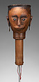 Si gale-gale (puppet head), Toba Batak artist(s), Wood, copper alloy, lead alloy, water buffalo horn, paint, Toba Batak