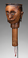 Si gale-gale (puppet head), Toba Batak artist(s), Wood, copper alloy, lead alloy, water buffalo horn, paint, Toba Batak