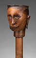 Si gale-gale (puppet head), Toba Batak artist(s), Wood, copper alloy, lead alloy, water buffalo horn, paint, Toba Batak