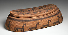Basket, Makenge root fiber, pigment, Lozi peoples