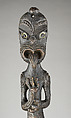 Tekoteko (gable figure), Wood, pāua shell, Māori