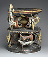 Ékwè ọ́zọ́ (ọ́zọ́ chieftancy stool), Igbo artist, Wood, paint, Igbo peoples