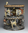 Ékwè ọ́zọ́ (ọ́zọ́ chieftancy stool), Igbo artist, Wood, paint, Igbo peoples
