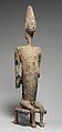 Jomogoni male figure, Bamana numuw (blacksmith), Wood, mud, Bamana peoples