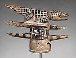 Headdress: Crocodile and Bush Cow (Eku), Oba of Otobi, Wood, pigment, Okpoto peoples, Idoma group