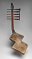 Figurative Harp (Domu), Wood, hide, twine, brass ring, Mangbetu peoples