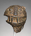 Figure Fragment: Leopard Head, Brass, pigment (?), Edo peoples