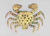 Ornament Frontal, Gold, stone, Moche