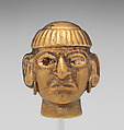 Head-shaped bead, Moche artist(s), Gold, Moche