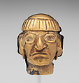 Head-shaped bead, Moche artist(s), Gold, Moche