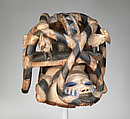 Helmet Mask (Gelede), Wood, pigment, metal, Yoruba peoples