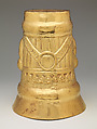 Beaker with inverse face, Lambayeque (Sicán) artist(s), Gold, Lambayeque (Sicán)