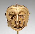 Bell, Head, Gold (cast), Aztec or Mixtec
