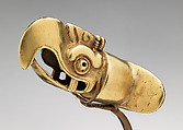 Labret with eagle head, Mexica artist(s), Gold, Mexica (Aztec)