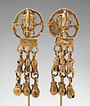 Pair of Eagle Ear Ornaments, Gold, Aztec or Mixtec