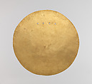 Pectoral Disk, Gold, Capulí