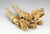 Double crocodile pendant, Coclé (Macaracas) artist, Gold, shell, Coclé (Macaracas)