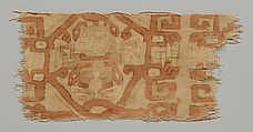 Textile Fragment, Chavín artist(s), Cotton, refined iron earth pigments, Chavin