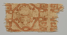 Textile Fragment, Chavín artist(s), Cotton, refined iron earth pigments, Chavin