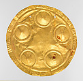 Pectoral Disk, Gold (hammered), leather (case), Veraguas (?)