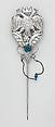Tupu (pin), Peruvian artist(s), Silver, glass, Peruvian