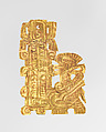Feathered serpent ornament, Mexica or Mixtec (Ñuu Savi) artists, Gold, Mexica (Aztec)