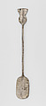 Miniature spatula, Chimú or Chancay artist(s), Silver, Chimú or Chancay