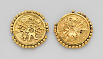 Ear flare frontal, Moche artist(s), Gold, Moche