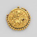 Ear flare frontal, Moche artist(s), Gold, Moche